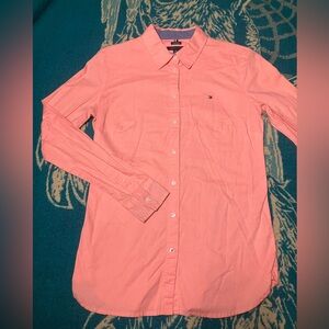 Tommy Hilfiger Light Pink Button Down Dress Shirt XS NEW